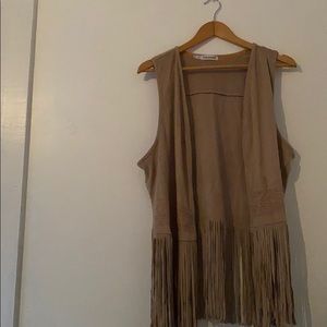 Maurice’s tan, suede like fringed vest